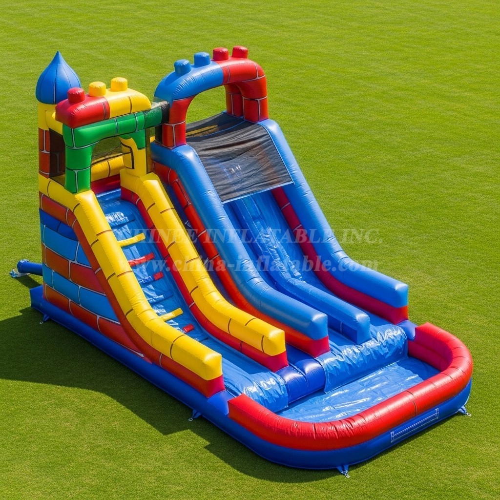 T8-7286 Lego Theme Inflatable Water Slide
