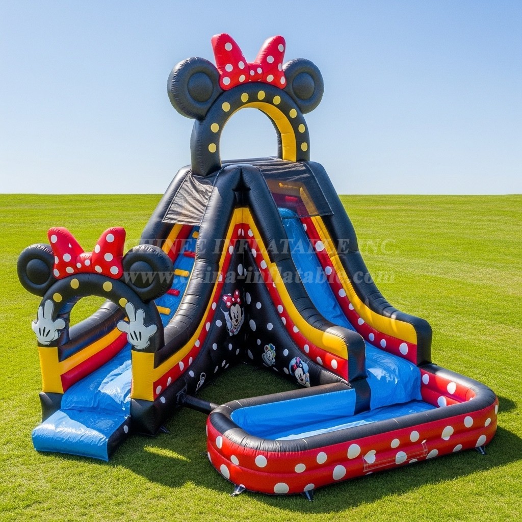 T8-7320 Mickey & Minnie Theme Inflatable Water Slide