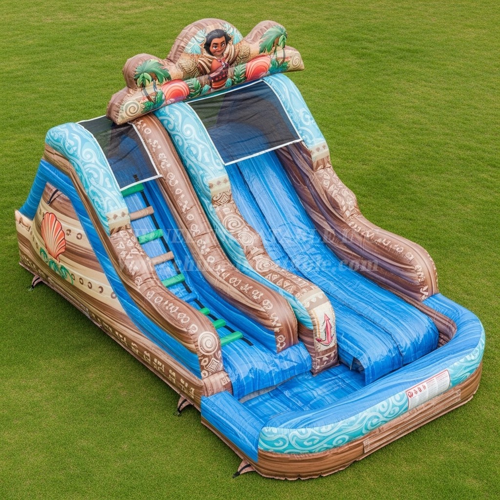 T8-7344 Moana Theme Inflatable Water Slide
