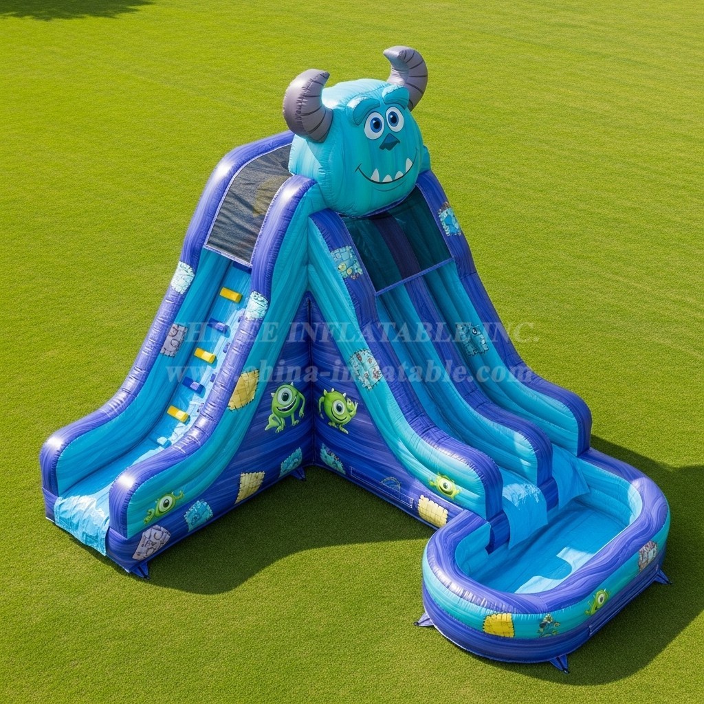 T8-7349 Monsters Inc Theme Inflatable Water Slide