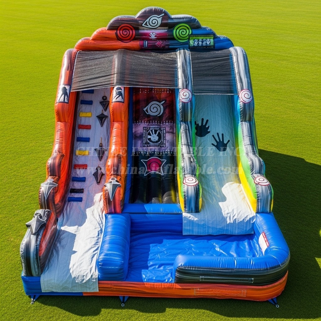 T8-7357 Naruto Theme Inflatable Water Slide