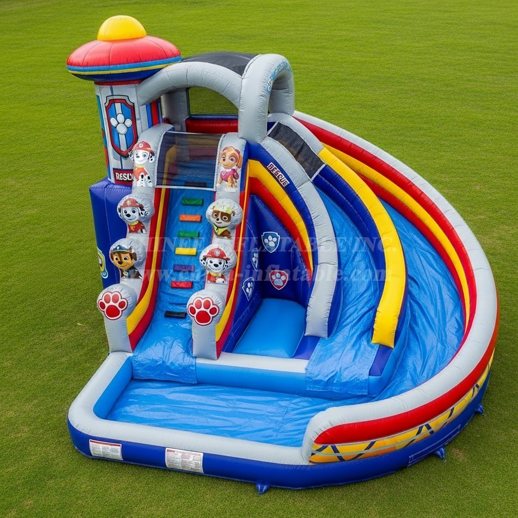 T8-7381 Paw Patrol Theme Inflatable Water Slide