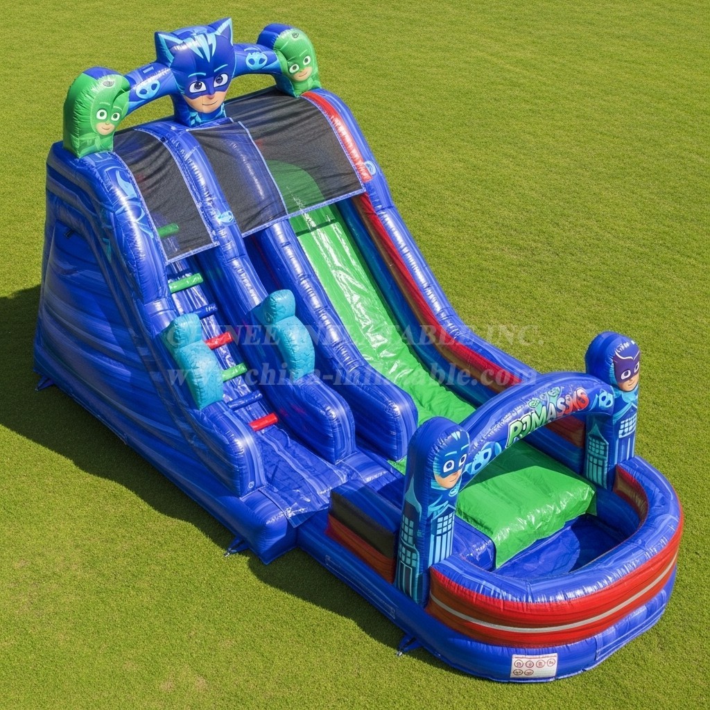 T8-7397 PJ Masks Theme Inflatable Water Slide