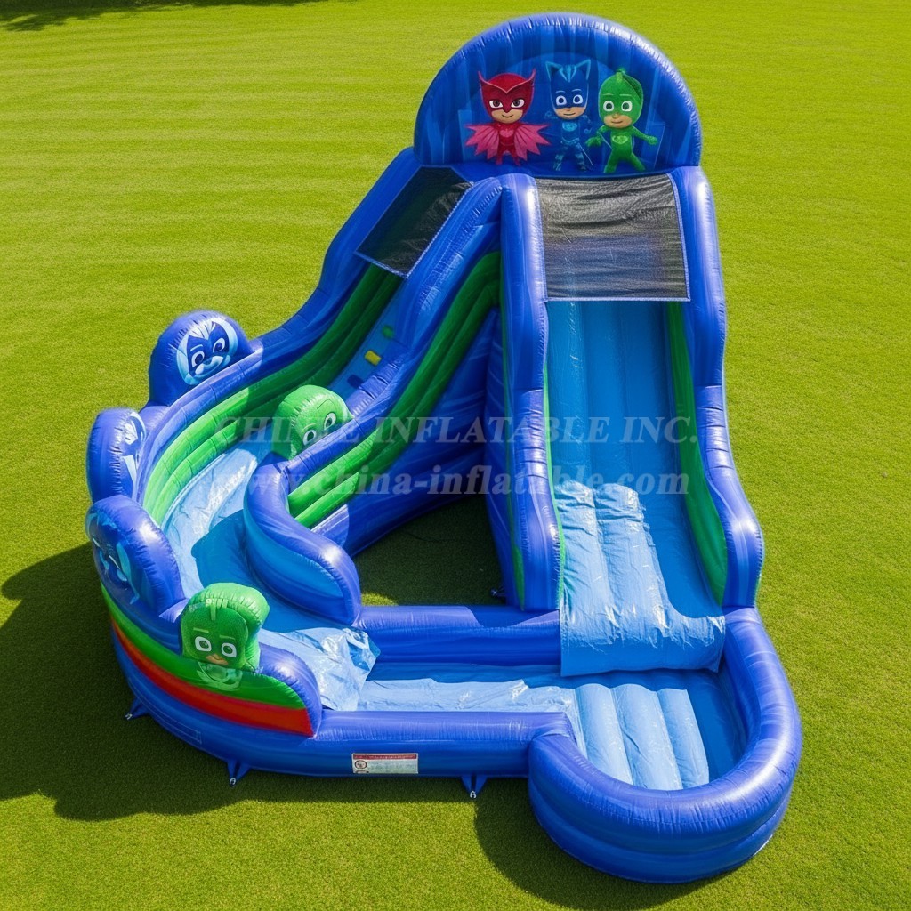 T8-7399 PJ Masks Theme Inflatable Water Slide
