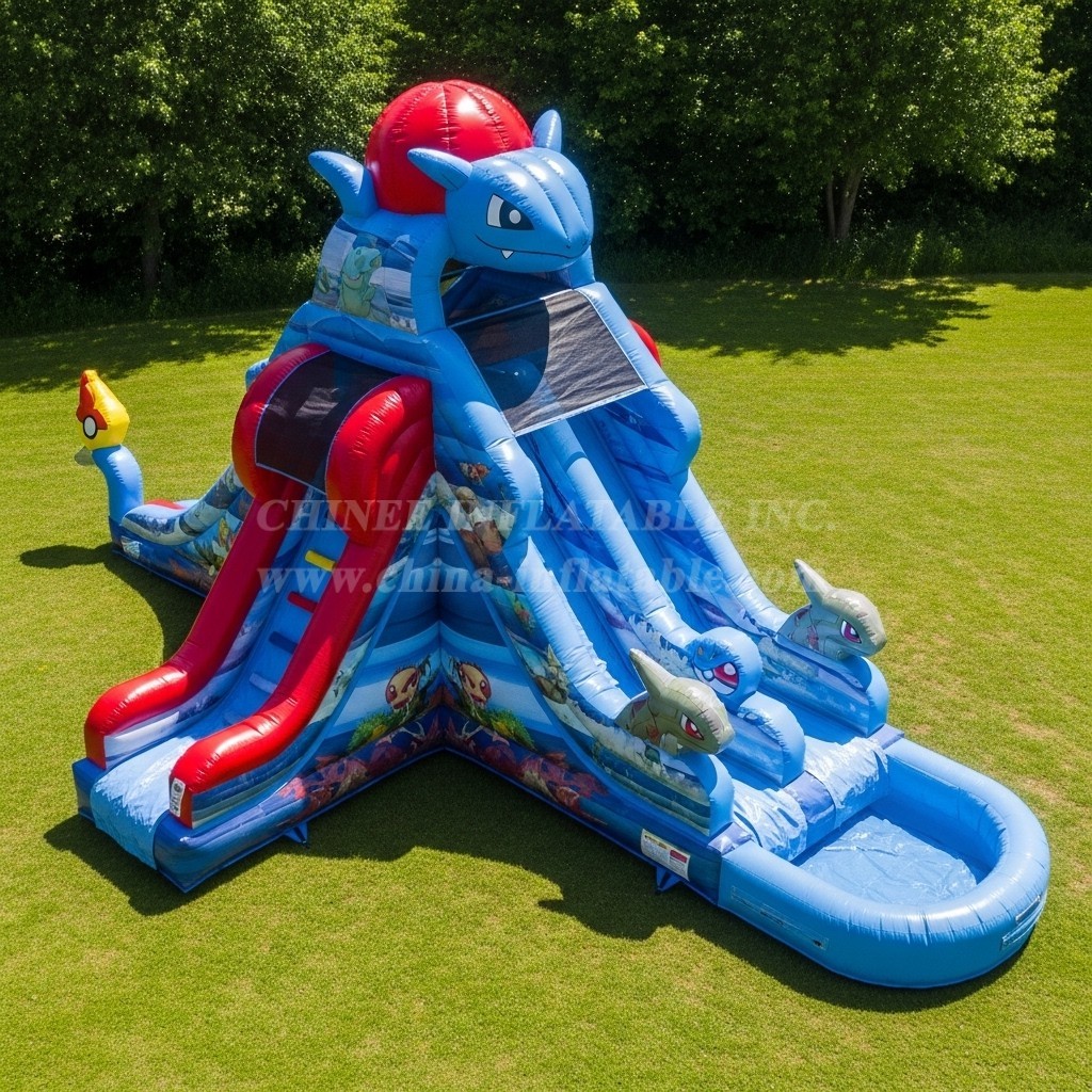 T8-7401 Pokemon Theme Inflatable Water Slide
