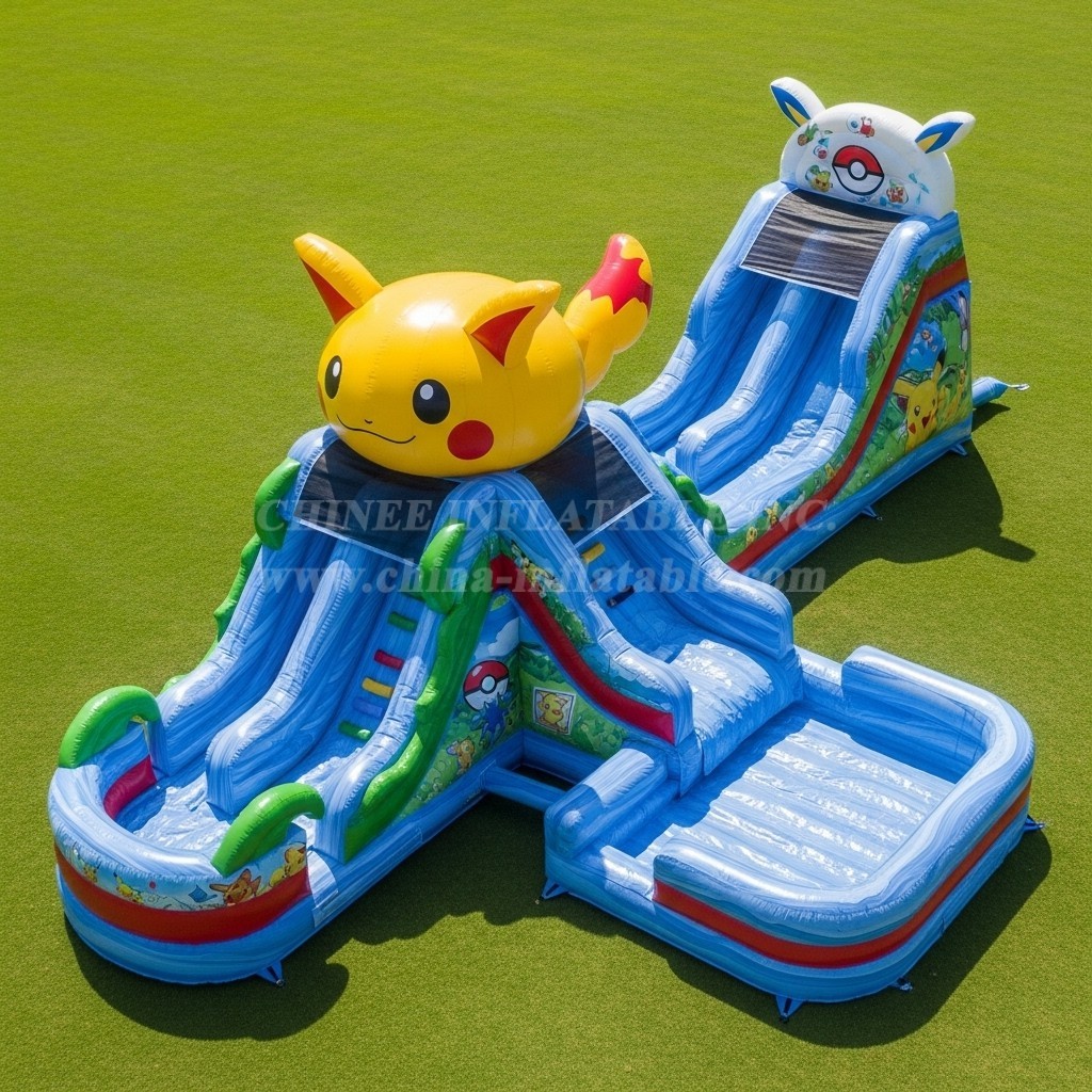 T8-7404 Pokemon Theme Inflatable Water Slide