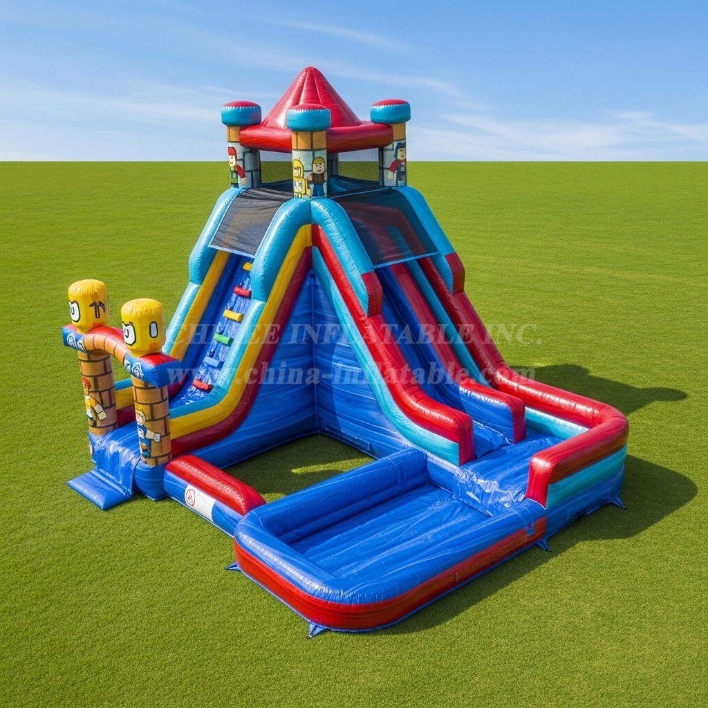 T8-7427 Roblox Theme Inflatable Water Slide