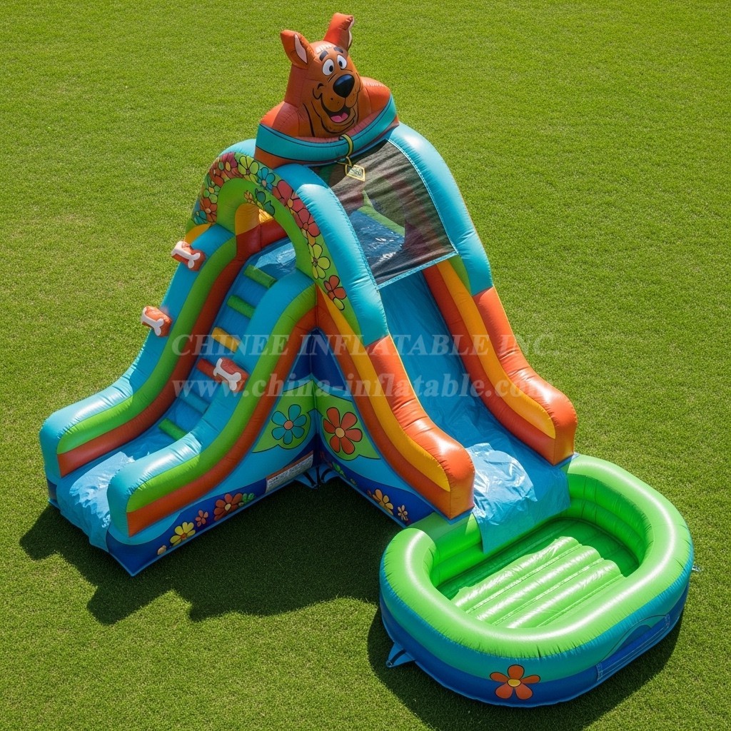 T8-7437 Scooby-Doo Theme Inflatable Water Slide