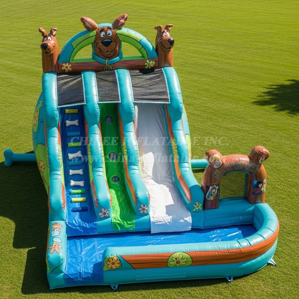 T8-7441 Scooby-Doo Theme Inflatable Water Slide