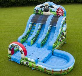 T8-7443 Shaun the Sheep Theme Inflatable Water Slide