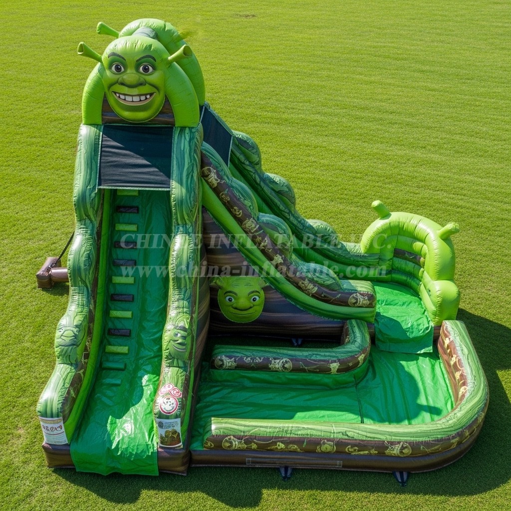 T8-7460 Shrek Theme Inflatable Water Slide