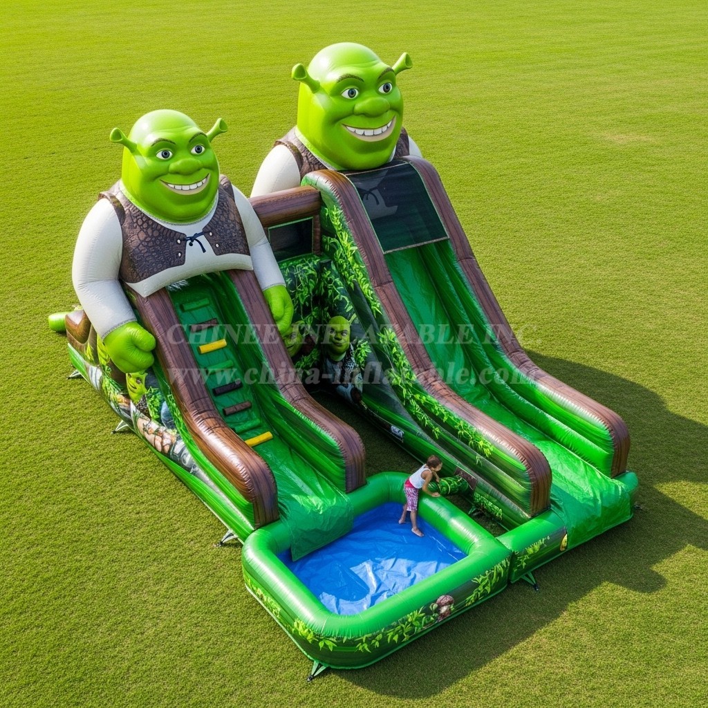 T8-7462 Shrek Theme Inflatable Water Slide