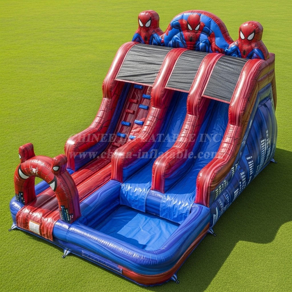 T8-7478 Spider-Man Theme Inflatable Water Slide