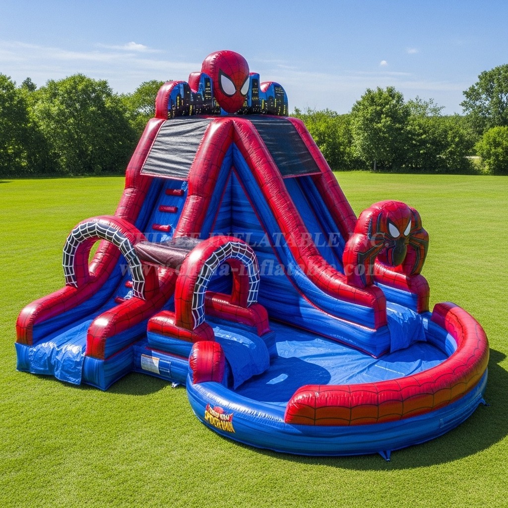 T8-7480 Spider-Man Theme Inflatable Water Slide