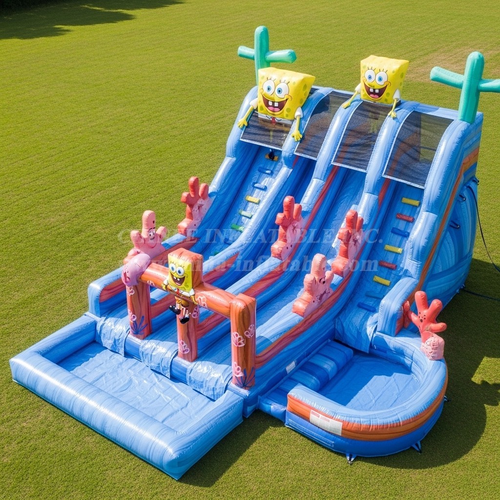 T8-7485 SpongeBob Theme Inflatable Water Slide