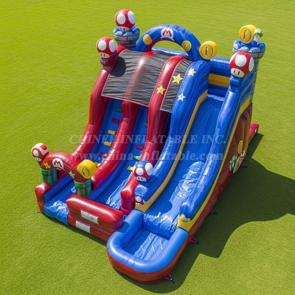T8-7512 Super Mario Theme Inflatable Water Slide