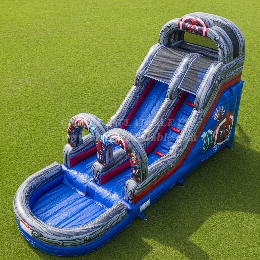 T8-7521 The Avengers Theme Inflatable Water Slide