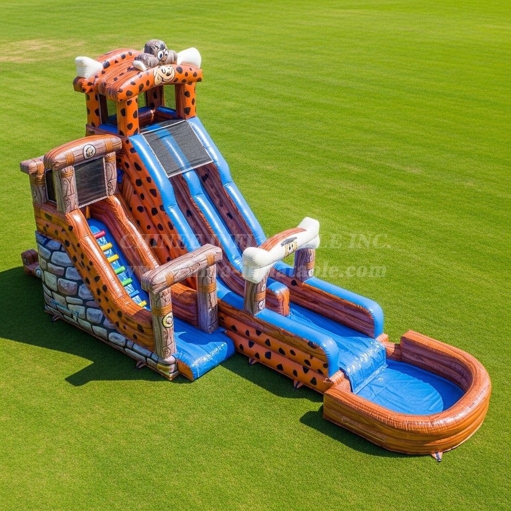 T8-7527 The Flintstones Theme Inflatable Water Slide