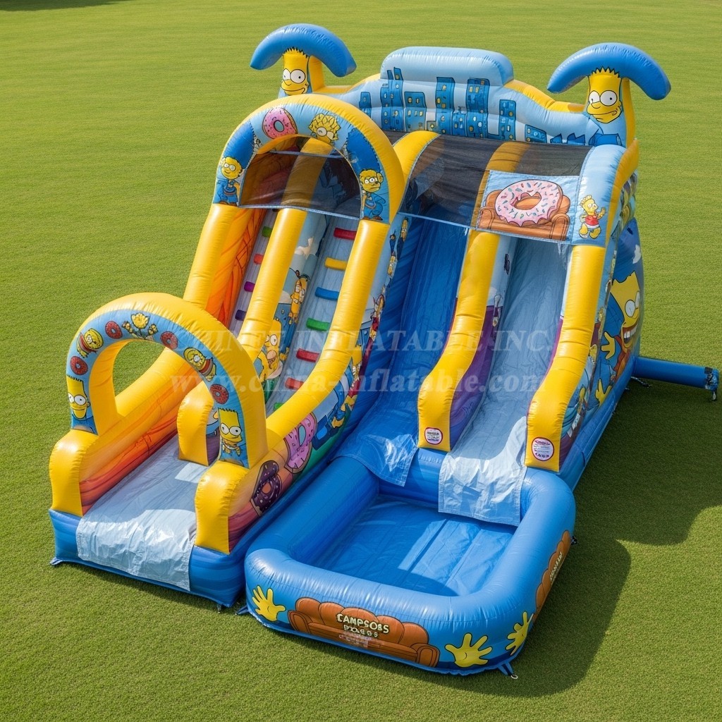 T8-7549 The Simpsons Theme Inflatable Water Slide