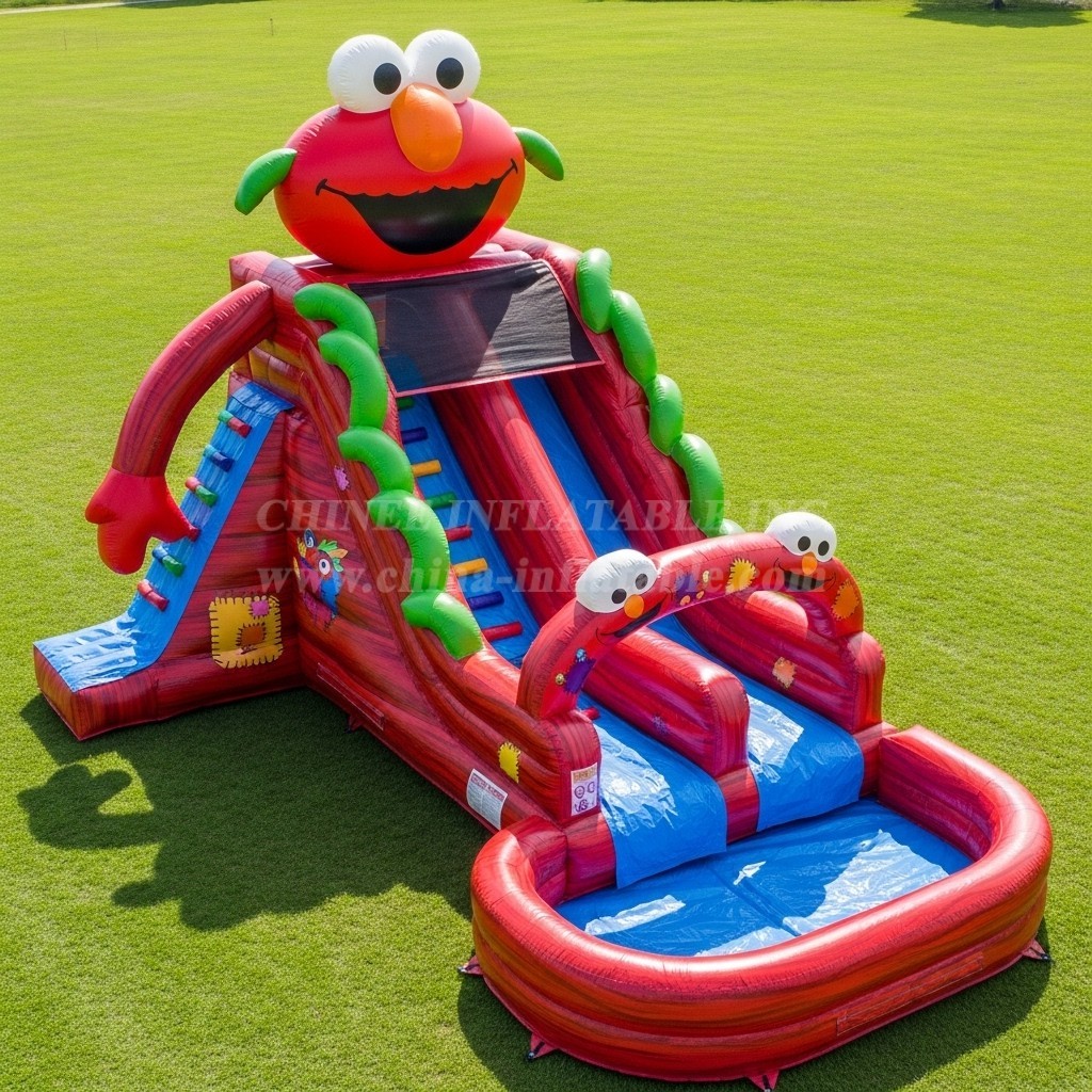 T8-7568 Tickle Me Elmo Theme Inflatable Water Slide