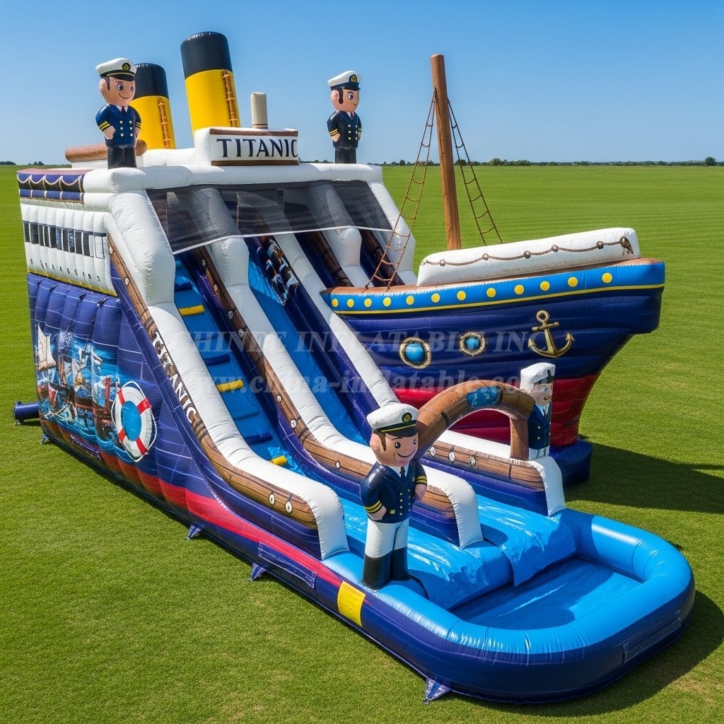 T8-7579 Titanic Theme Inflatable Water Slide