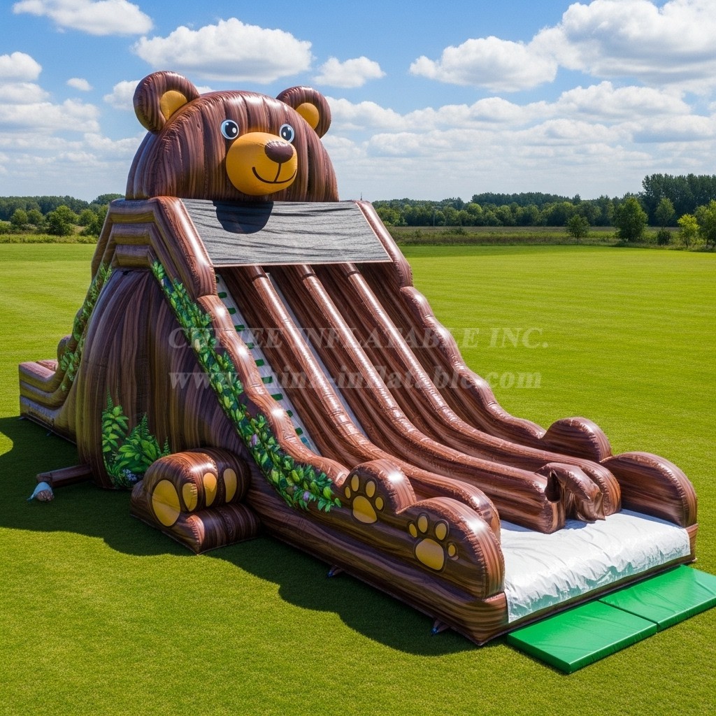 T8-7738 Bear Theme Inflatable Slide