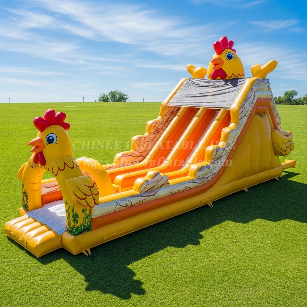 T8-7741 Chicken Theme Inflatable Slide