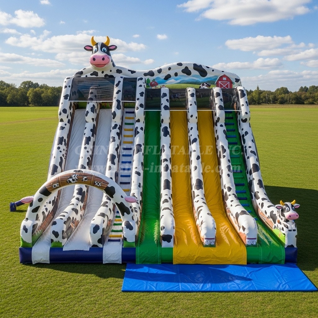 T8-7744 Cow Theme Inflatable Slide