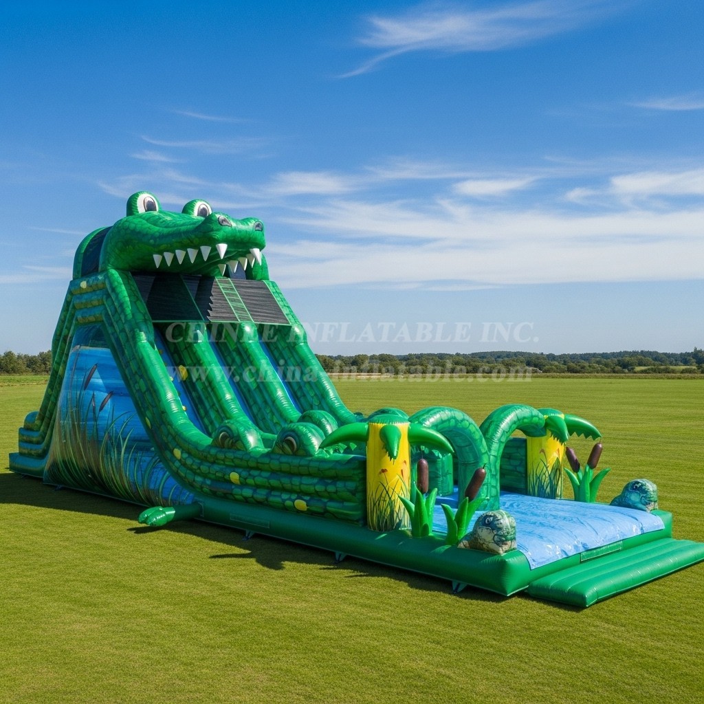 T8-7745 Crocodile Theme Inflatable Slide
