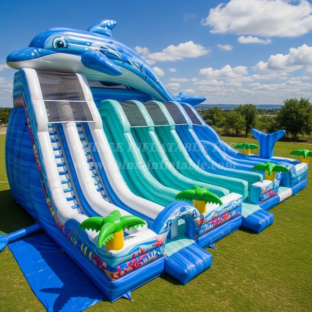 T8-7753 Dolphin Theme Inflatable Slide