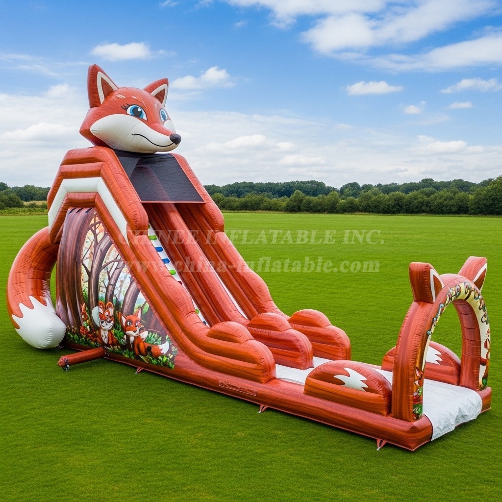 T8-7767 Fox Theme Inflatable Slide