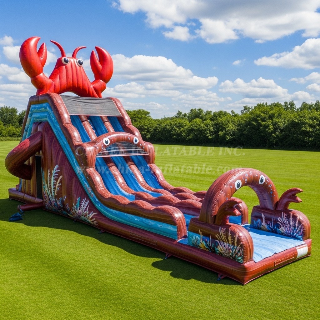T8-7782 Lobster Theme Inflatable Slide