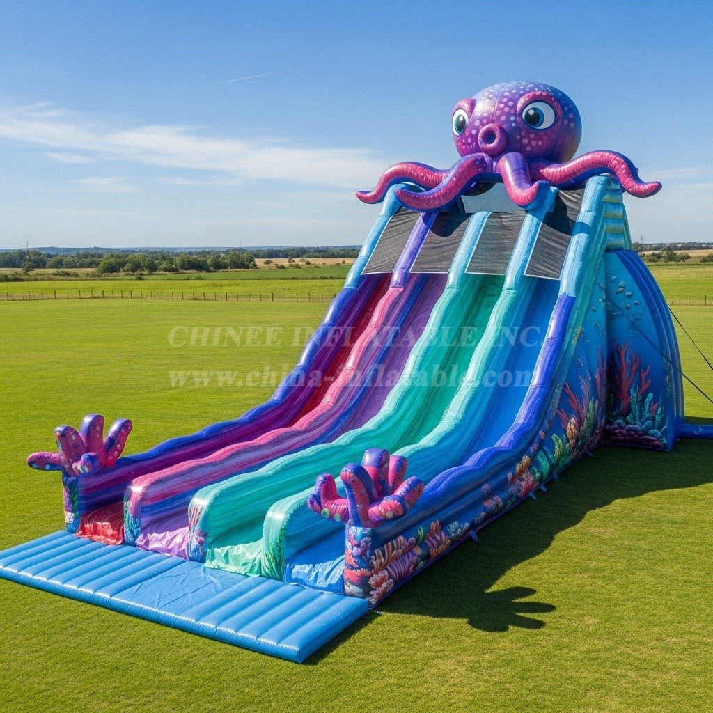 T8-7796 Octopus Theme Inflatable Slide