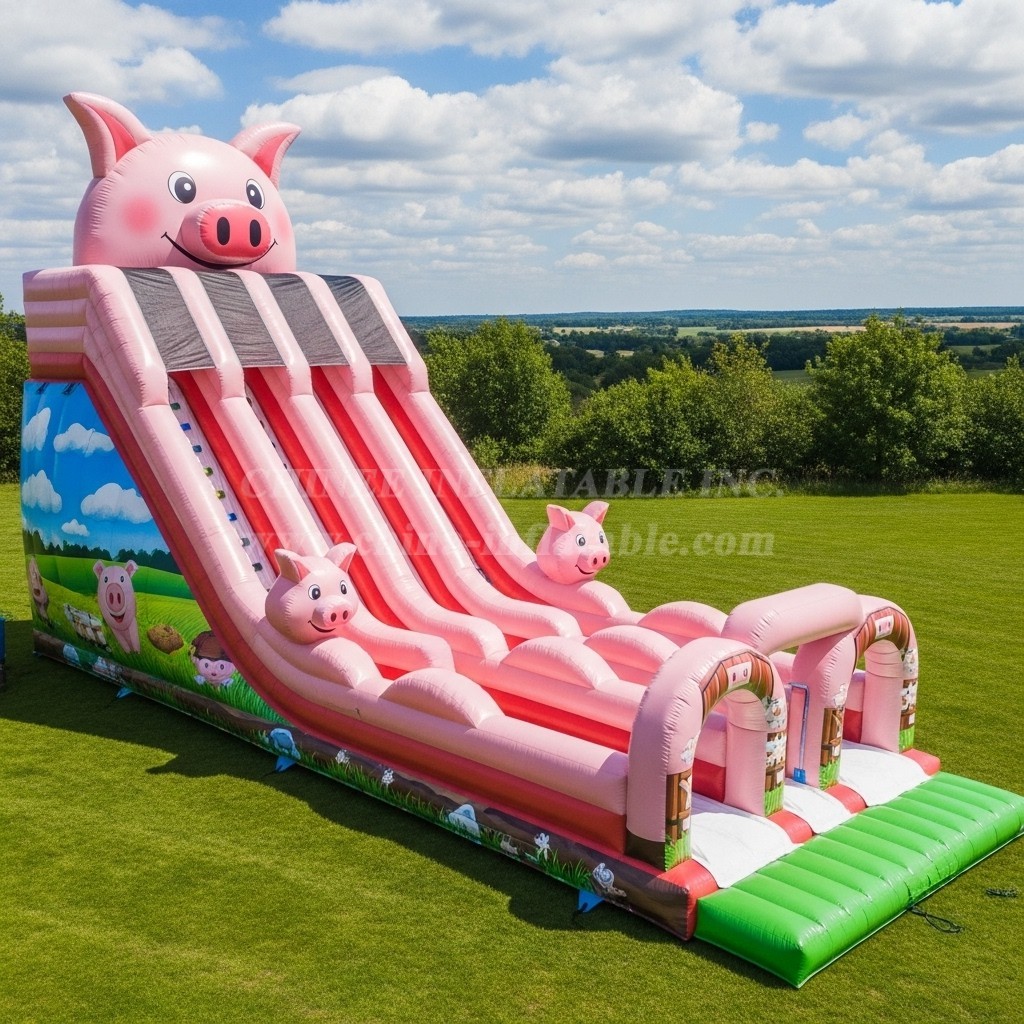 T8-7806 Pig Theme Inflatable Slide