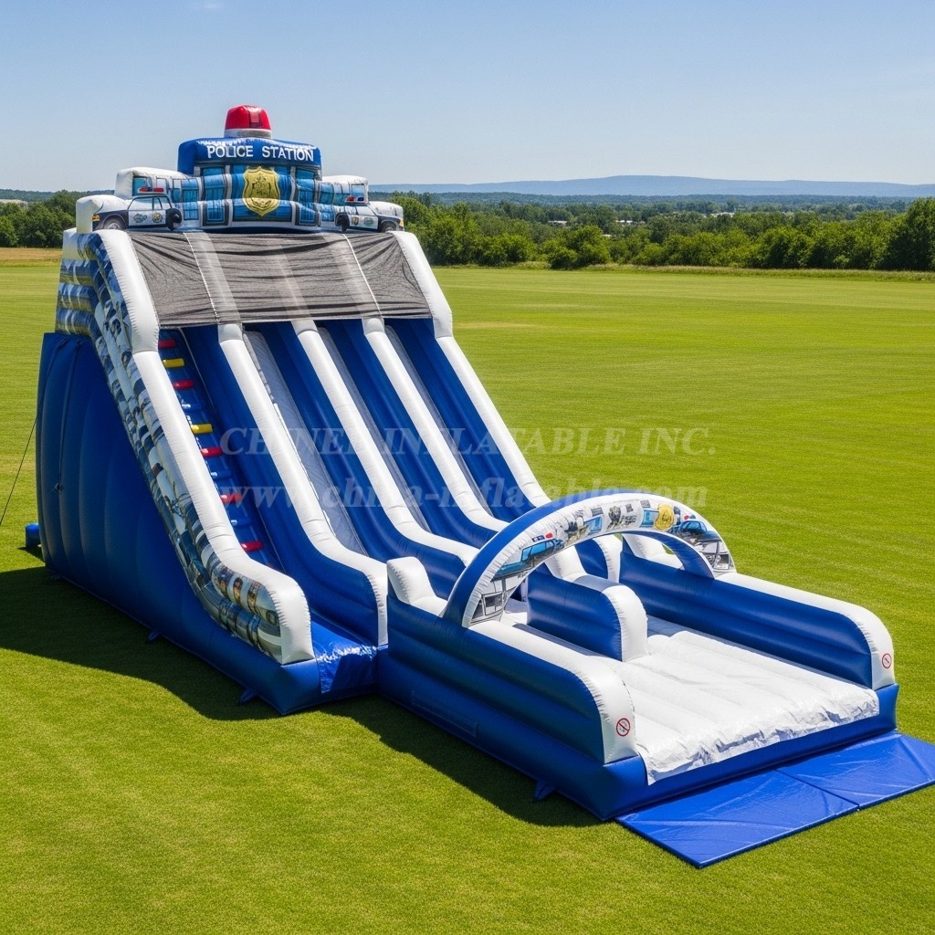 T8-7809 Police Station Theme Inflatable Slide