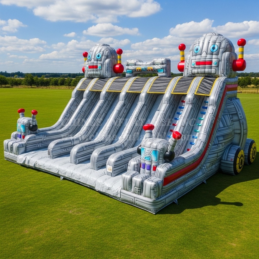 T8-7814 Robot Theme Inflatable Slide
