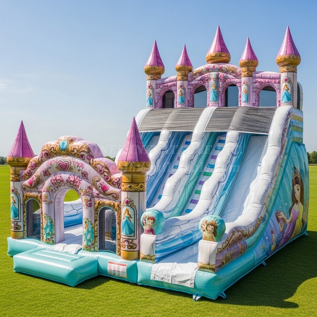 T8-8744 Princess Castle Theme Inflatable Dry Slide