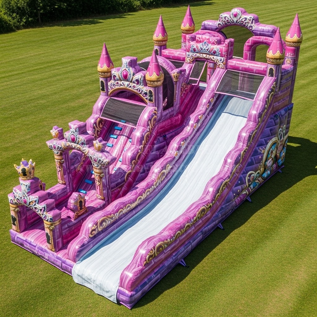 T8-8746 Princess Castle Theme Inflatable Dry Slide