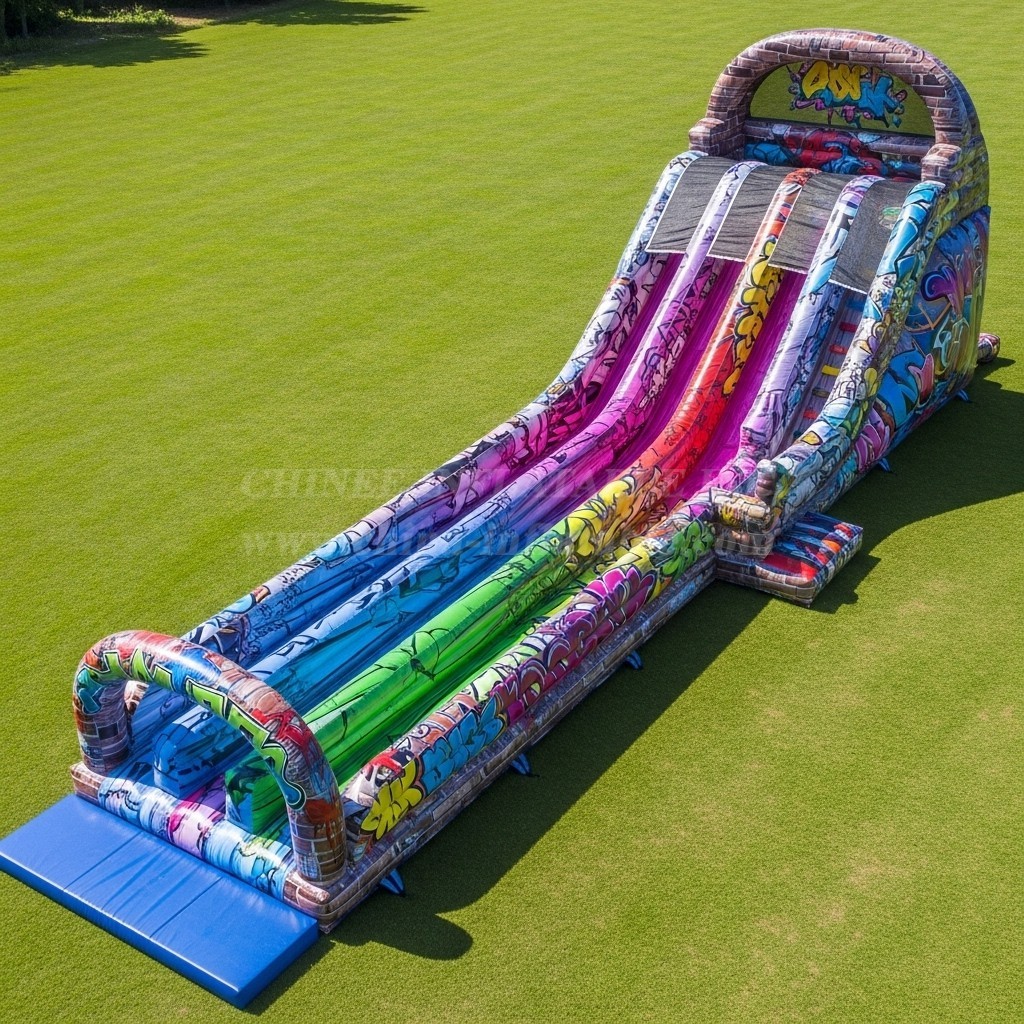 T8-8781 Graffiti Inflatable Slide