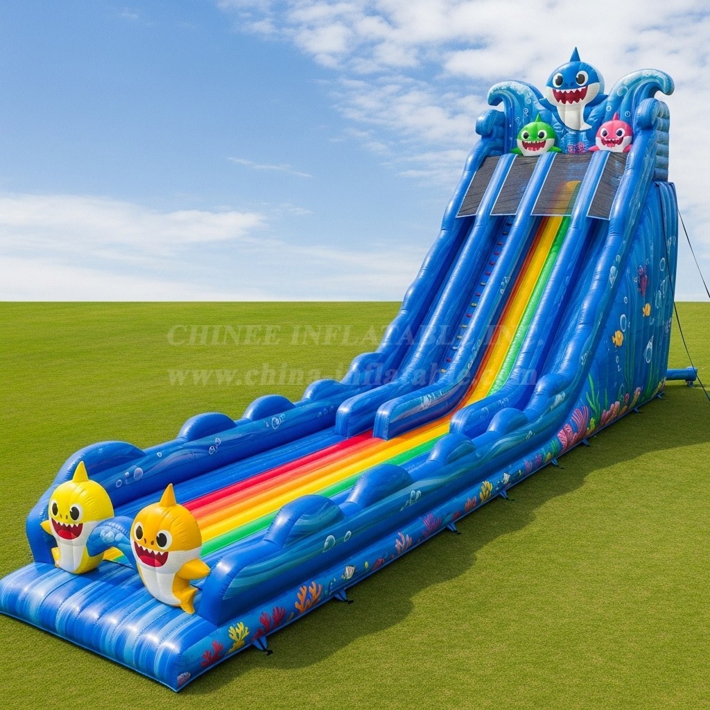 T8-8794 Baby Shark Inflatable Water Slide
