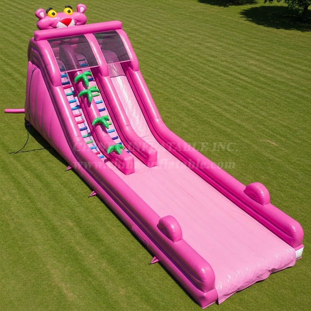 T8-8805 Pink Panther Inflatable Dry Slide