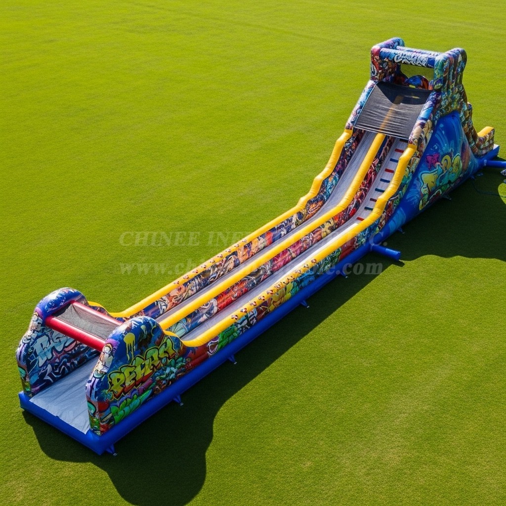 T8-8825 Graffiti Inflatable Dry Slide