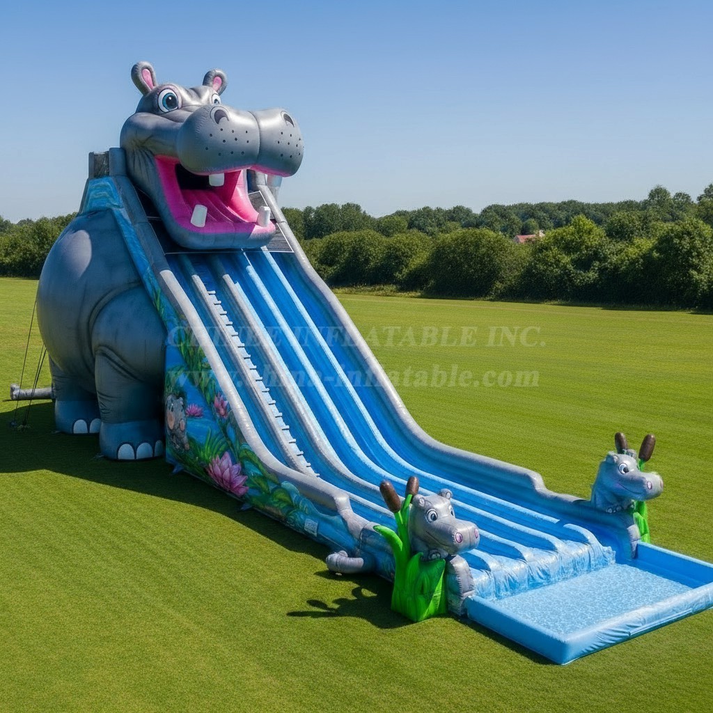 T8-9010 Hippo Inflatable Water Slide