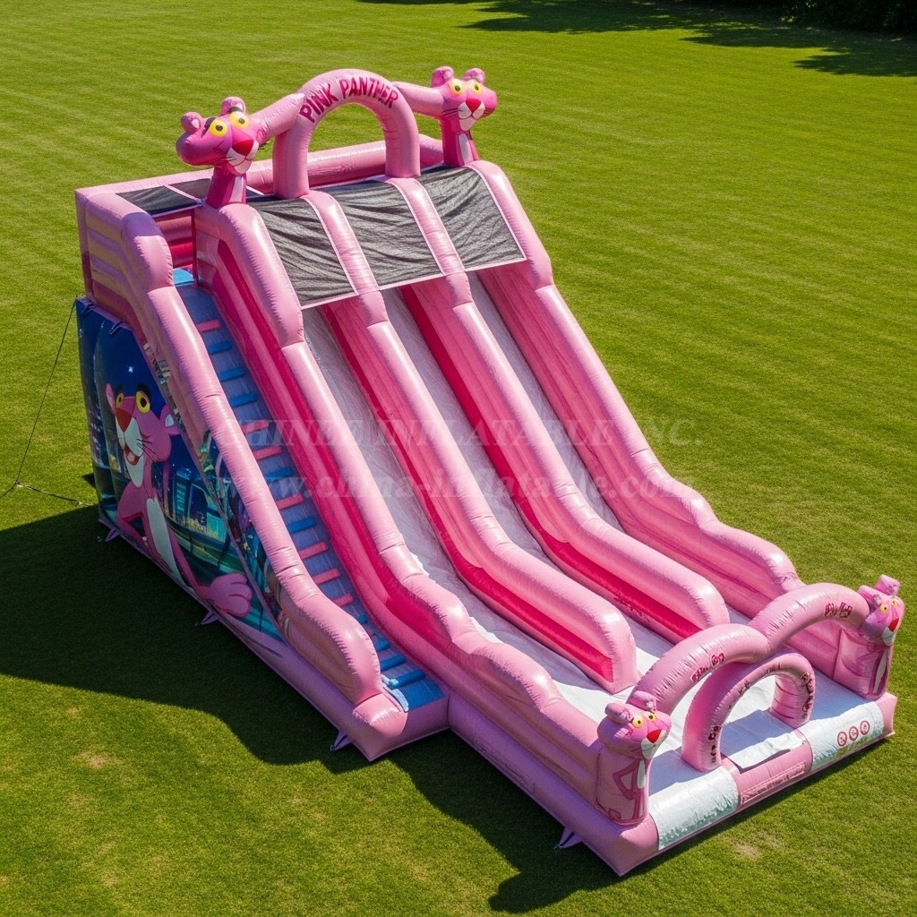 T8-9048 Pink Panther Inflatable Slide