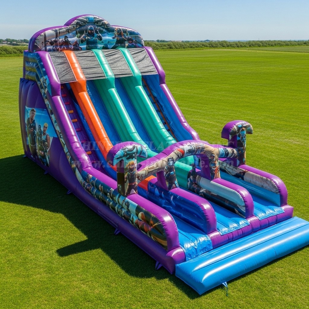 T8-9053 Fortnite-themed Inflatable Slide