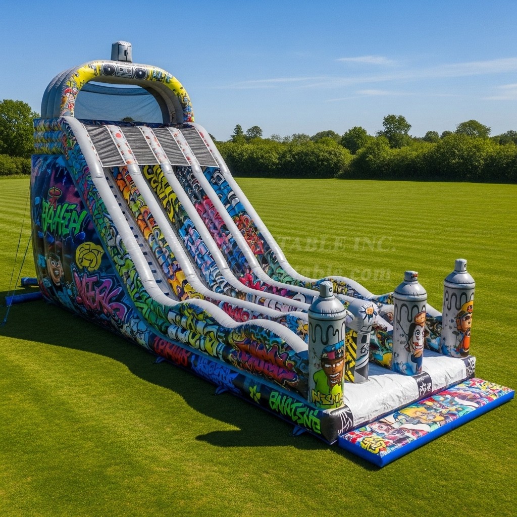 T8-9071 Graffiti Inflatable Slide
