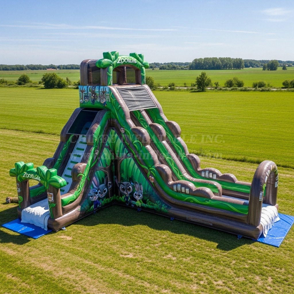 T8-9101 Zootopia Theme Inflatable Slide