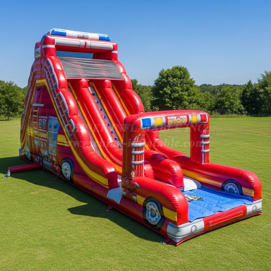 T8-9120 Firetruck Inflatable Slide