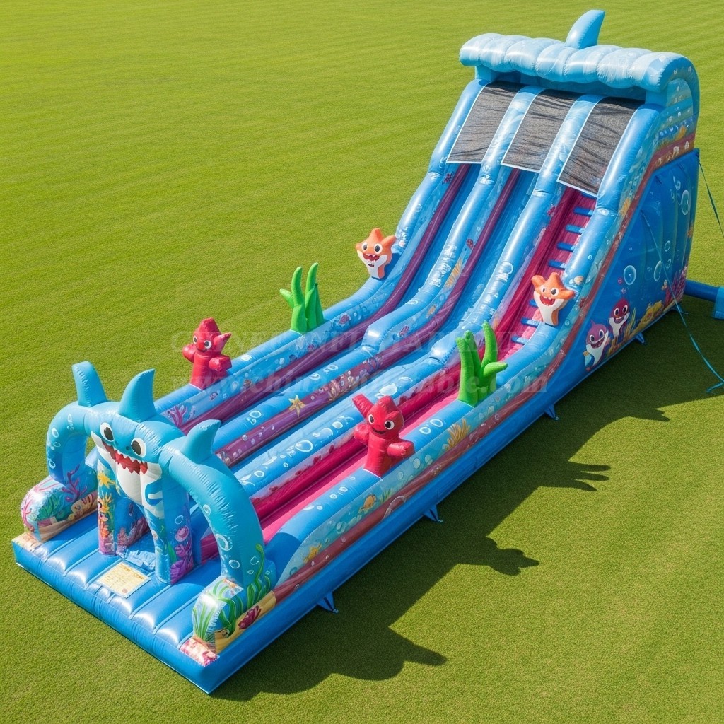 T8-9126 Baby Shark Inflatable Slide