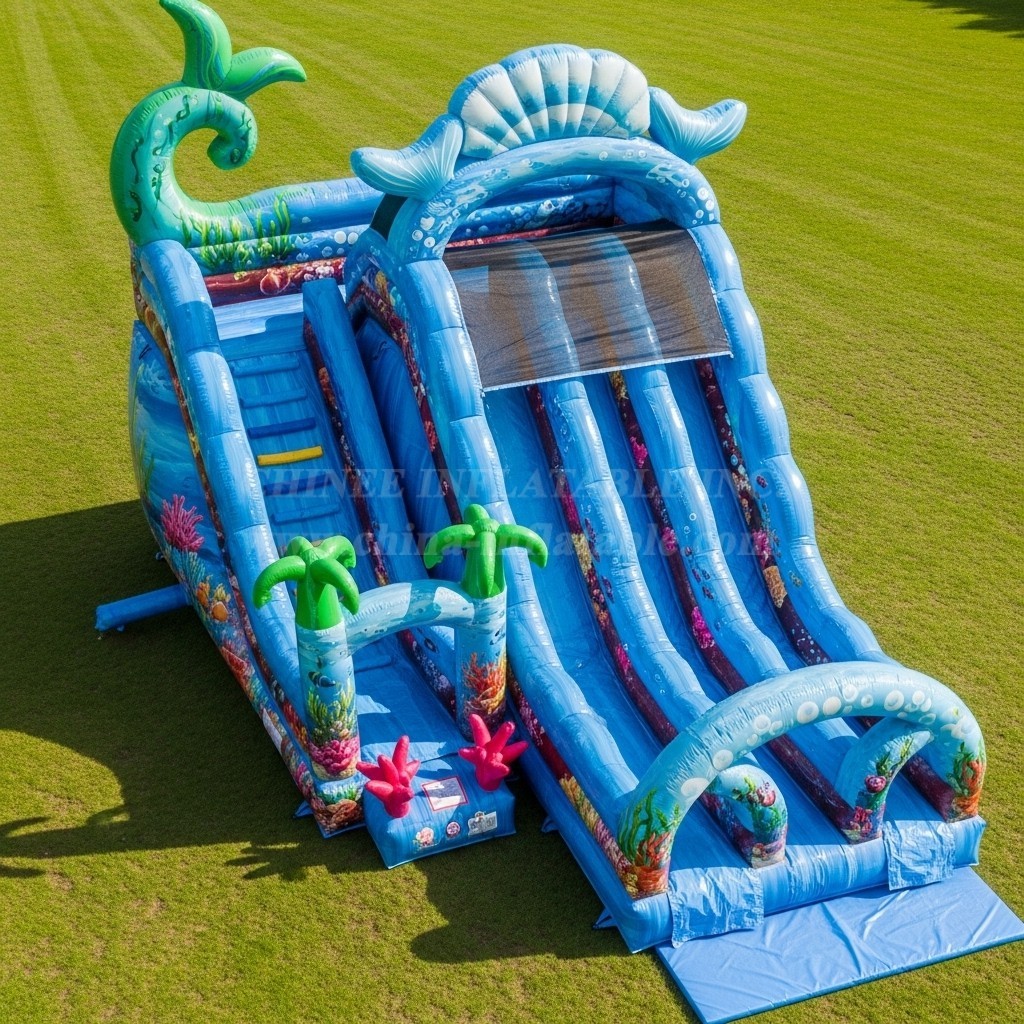 T8-9151 Ocean Theme Inflatable Slide